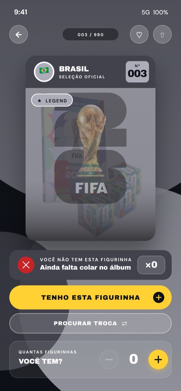 Figurinha faltando